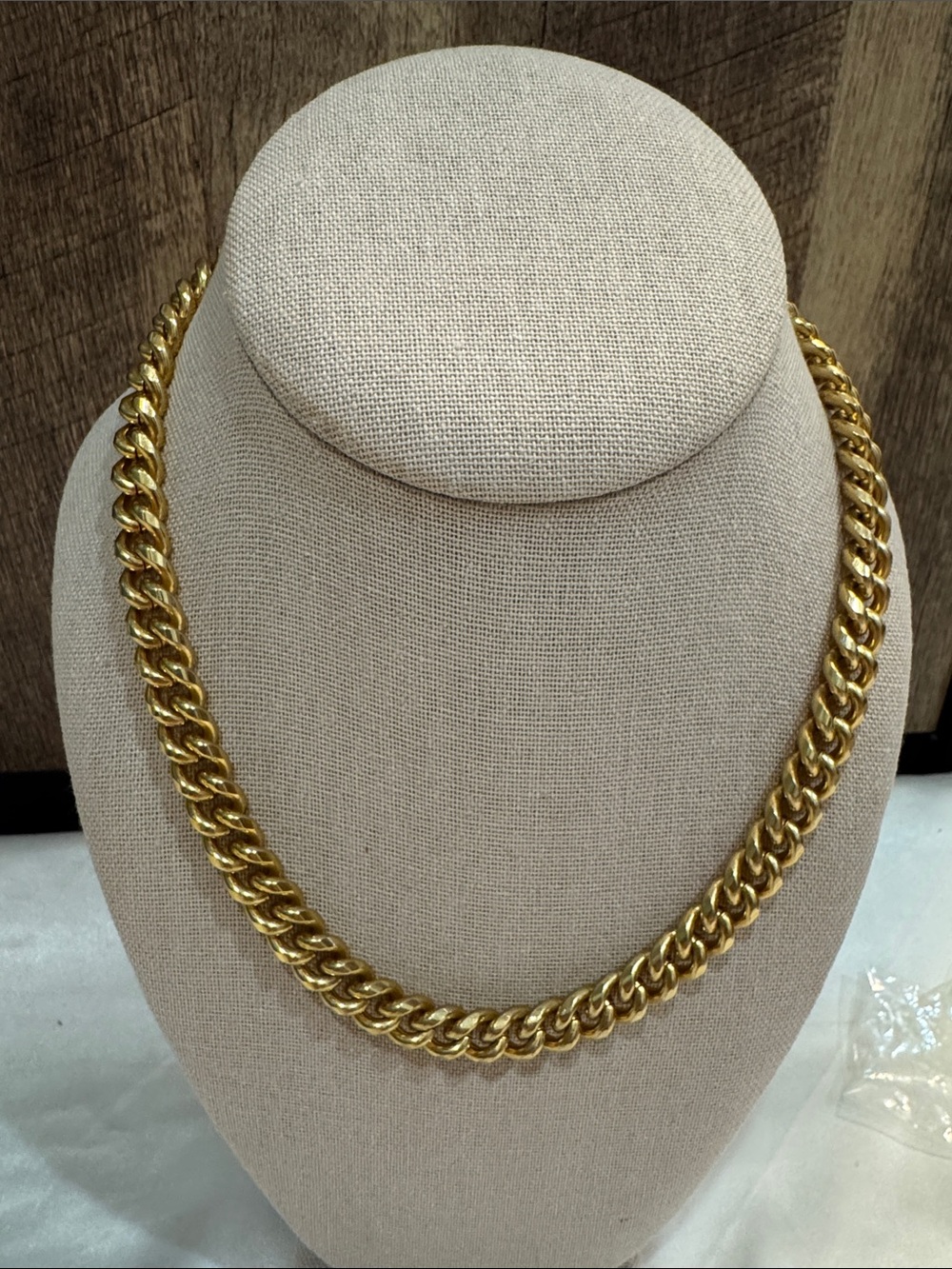 Chan Luu Chunky Gold Tone Curb Chain Necklace 18” Heavy Statement Necklace 81g